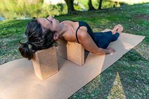 Go4Cork Cork Yoga Block ליוגה, פילאטיס ומדיטציה | חסימת יוגה ללא החלקה, היפואלרגנית, בר-קיימא, לא רעילה, 8 x 12 x 2